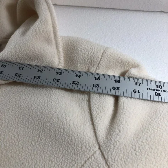 Merona Womens  Size L Full Zip Knit Sweater Jacket Fleece Ivory White Coat - Picture 10 of 12